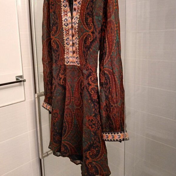 Zara Embroidered Sepia Dress - Picture 7 of 9